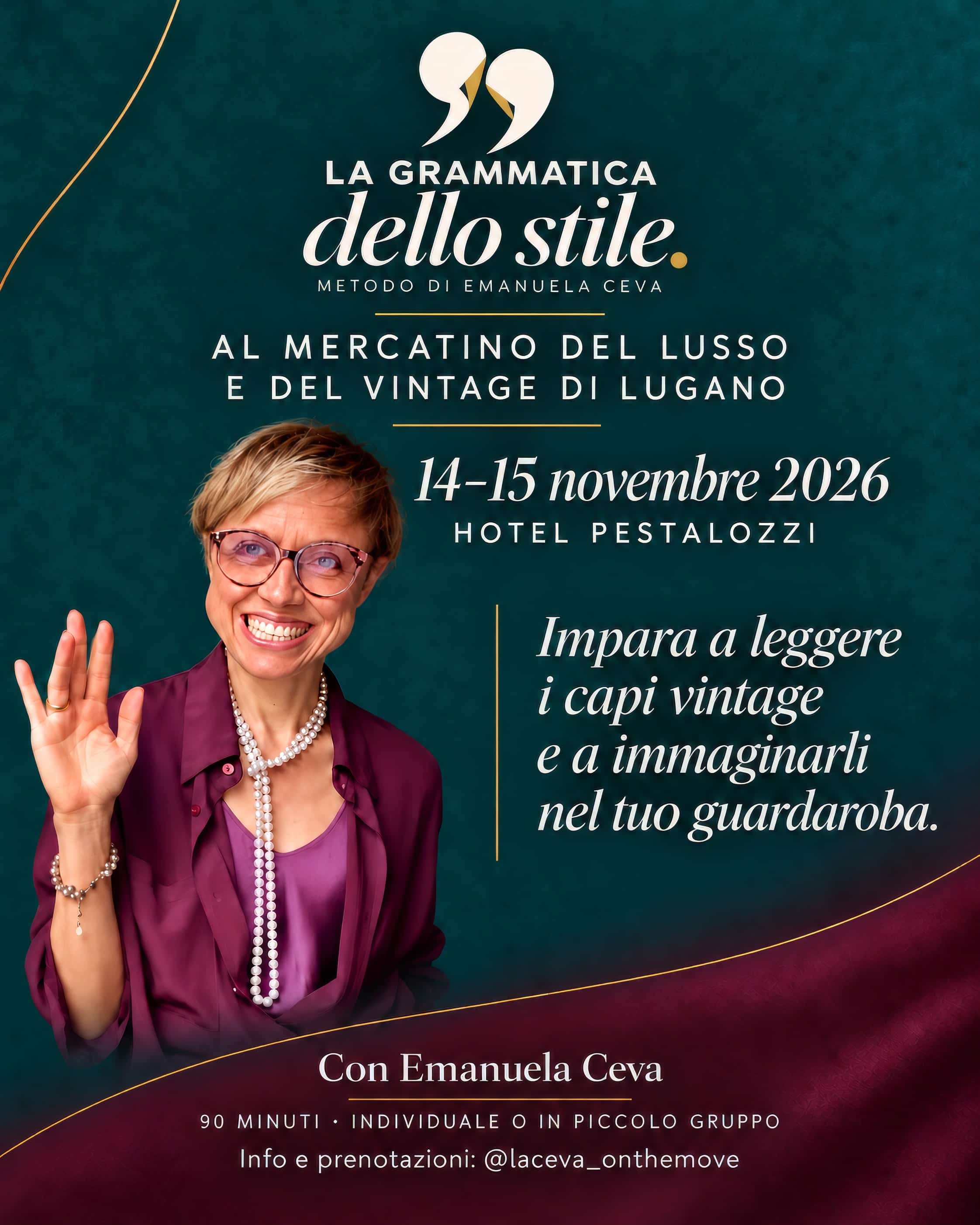 La Grammatica dello Stile mit Emanuela Ceva am Luxus- und Vintage-Markt in Lugano, 14.–15. November 2026